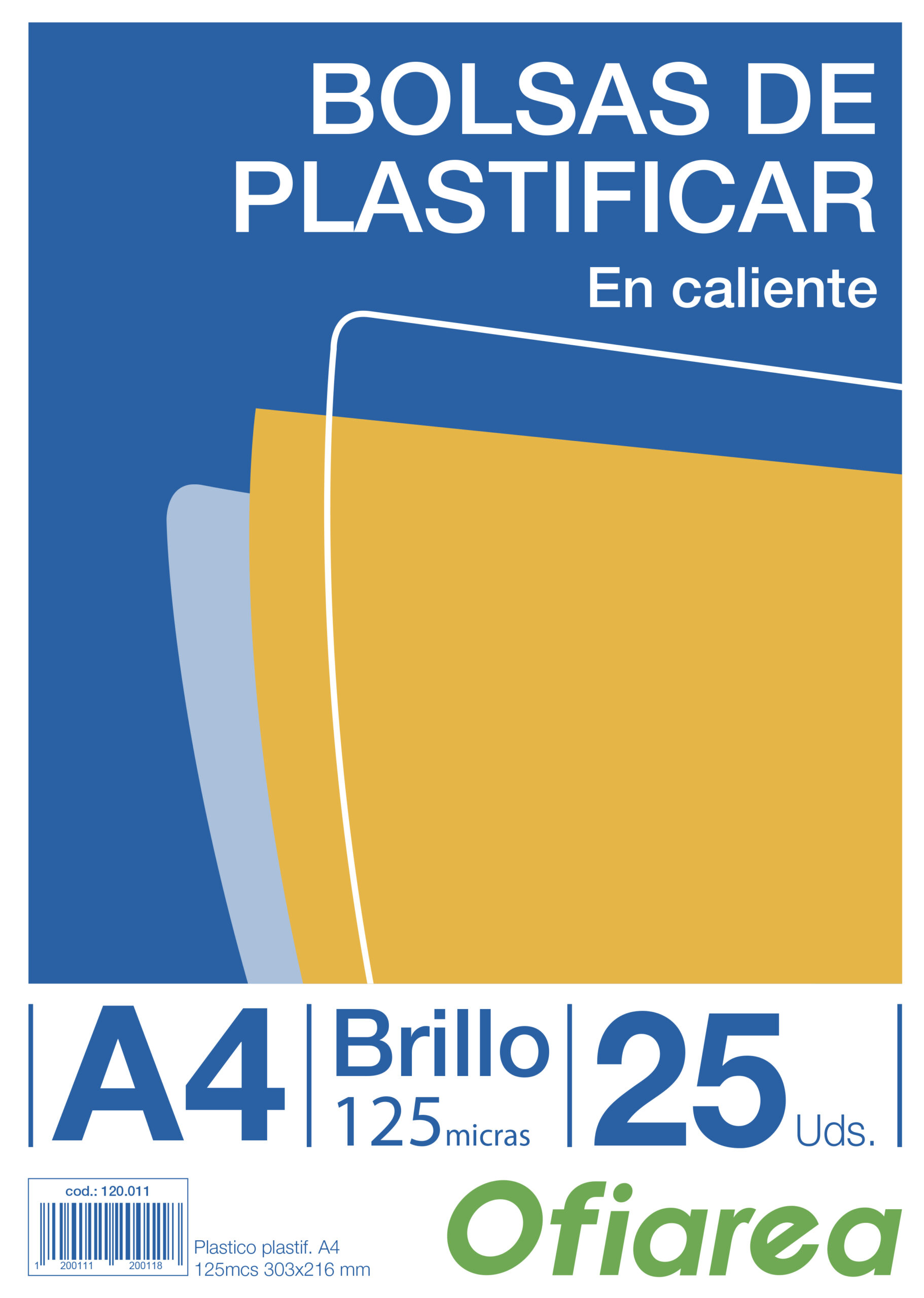 PTE/ 25 PLASTICO PLASTIF.125mcs 303x216 A4