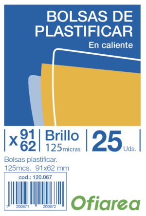 PTE/ 25 PLASTICO PLASTIF.125mcs  92x 60