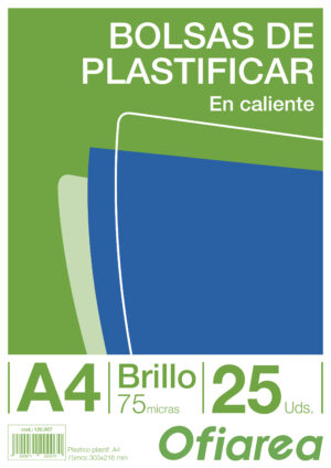 PTE/ 25 PLASTICO PLASTIF. 75mcs 303x216 A4