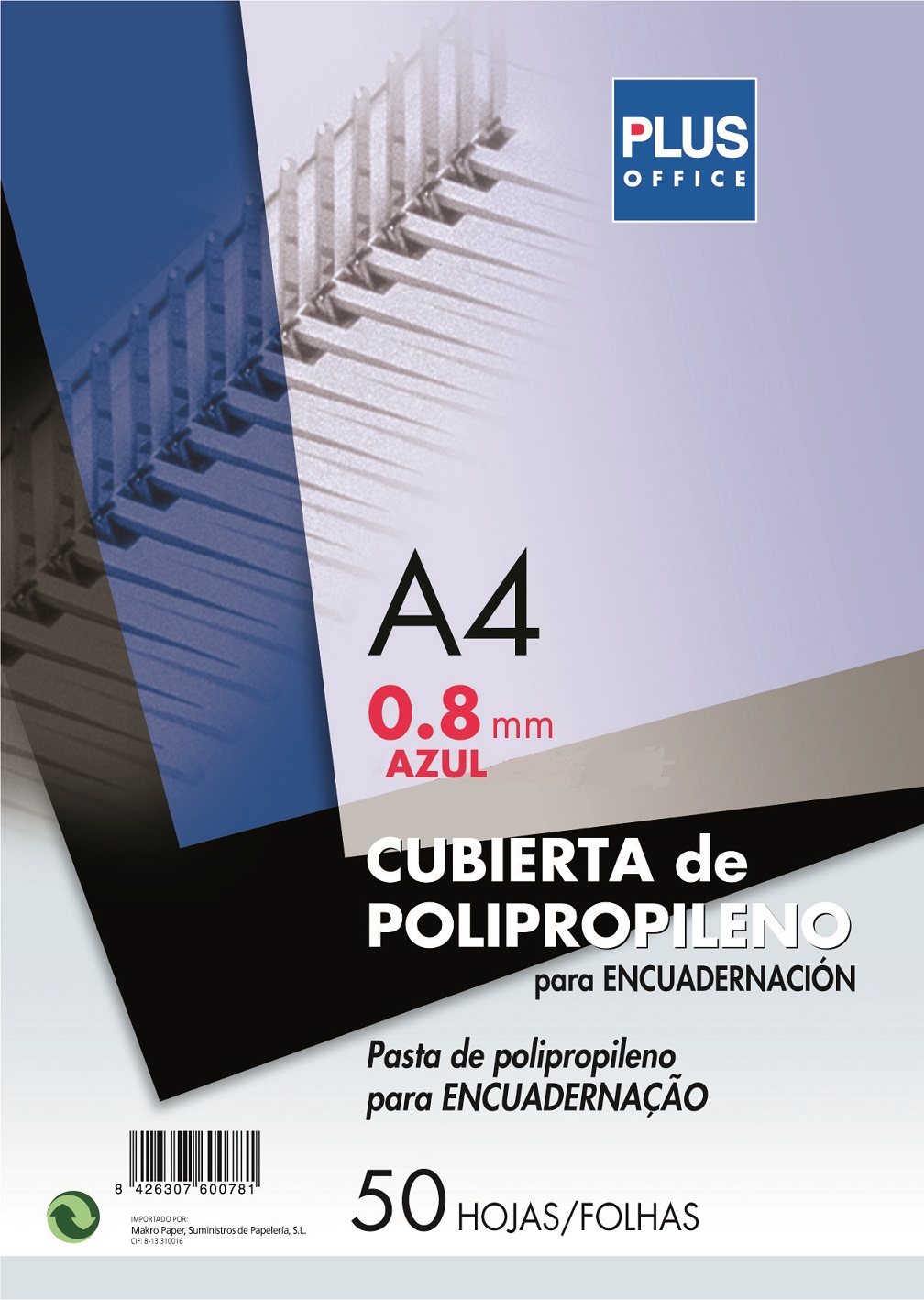 CUBIERTA ENC A4 700 PP P/ 50 OPACA AZUL