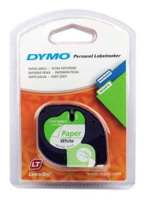 CINTA DYMO LETRATAG PAPEL 91200 NEGRO/BLANCO