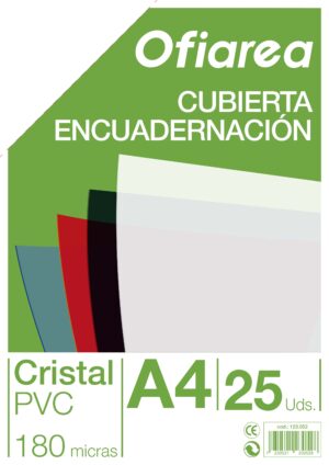 CUBIERTA ENC A4 180 PV P/ 25 CRISTAL TRAN