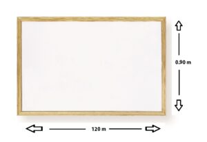 PIZARRA BLANCA CON MARCO MADERA 90X120