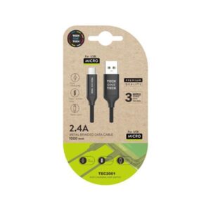 CABLE DATOS NEGRO BRAIDED NYLON MICRO USB