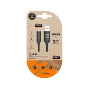 CABLE DATOS NEGRO BRAIDED NYLON TYPE-C
