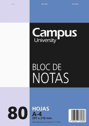 BLOC PERFORADO A4 LIS 80h