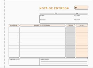 TALONARIO NOTA ENTREGA 4ºAP.S/M