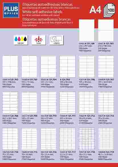 ETIQUETAS A4 105,0x 42,4 C/100 PLUS - Imagen 2