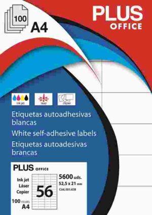 ETIQUETAS A4  52,5x 21,2 C/100  PLUS