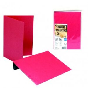 B/3 SOBRES+3 TARJETAS C6 METALIZADO ROJO