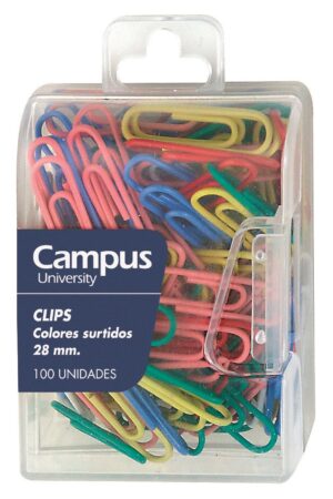 CLIPS COLORES 28mm. PÑOS.  CAJITA