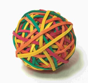 GOMILLAS ELASTICAS COLORES BOLA 105 GR.
