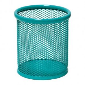 CUBILETE OFICINA REJILLA PLUS-TURQUESA