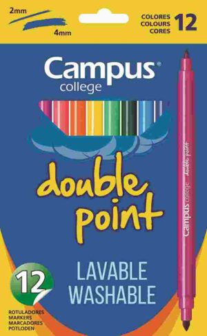 ROTULADOR CAMPUS DOBLE PUNTA LAVAB.12 Col