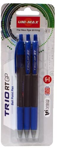 BLT/ 3 BOLIGRAFO UNIMAX TRIO RT GP AZUL