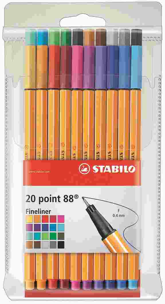ROTULADORES STABILO POINT 88 FINELINER 20 Col