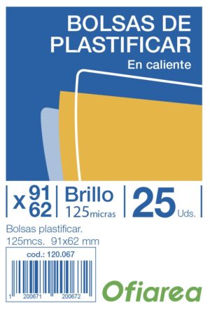PTE/ 25 PLASTICO PLASTIF.125mcs  92x 60
