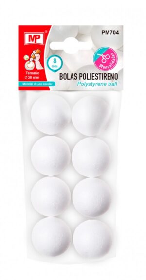BOLAS POLIESTIRENO 30mm. B/ 8