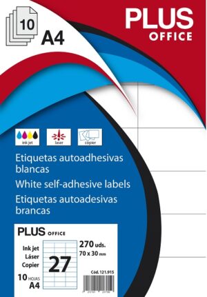 ETIQUETAS A4  70,0x 30,0 B/ 10  PLUS OFFICE