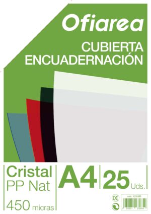 CUBIERTA ENC A4 450 PP P/ 25 CRISTAL NAT