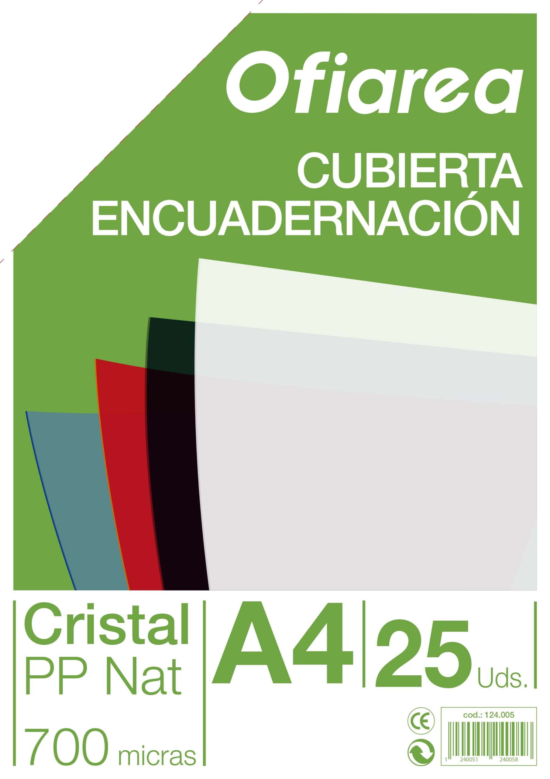 CUBIERTA ENC A4 700 PP P/ 25 CRISTAL NAT