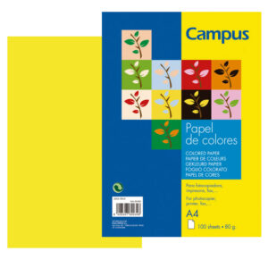 PAPEL CAMPUS 80gr.DIN A4 P/100 AMARILLO PAST.