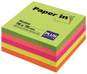 BLOC CUBO Paper-In 75x75 5-COL.300h. COL.NEON