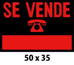 CARTEL PLASTICO SE VENDE 50 X 35