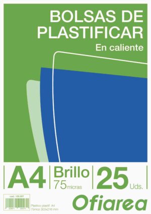 PTE/ 25 PLASTICO PLASTIF. 75mcs 303x216 A4