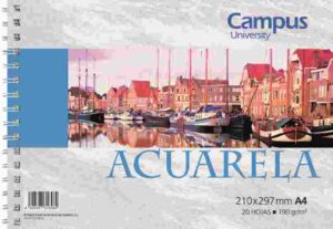 BLOC DIB.ACUARELA CAMPUS A4 20H.190gr.