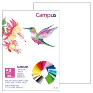 CARTULINA DIN-A3 PTE/50 BLANCA CAMPUS