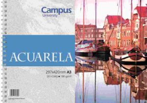 BLOC DIB.ACUARELA CAMPUS A3 20H.190gr.