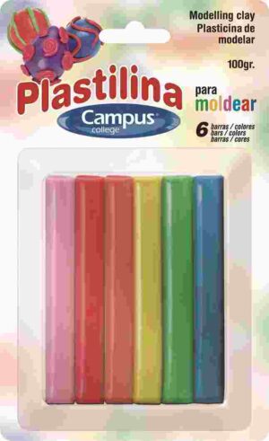 BLIST/ 6 PLASTILINA CAMPUS BARRITAS 100gr