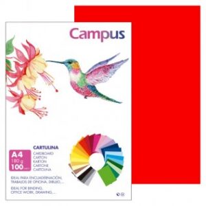 CARTULINA FORMATO DIN A4 PTE/100 ROJA