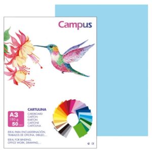 CARTULINA FORMATO DIN-A3 PTE/50 AZUL CIELO